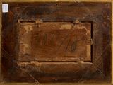 an image of a wooden frame with a sign on it