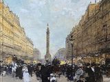 the cover of a book with a painting of a street scene