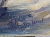 an image of a painting of a person on a surfboard in the ocean