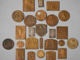 a lot of coins that are sitting on a table