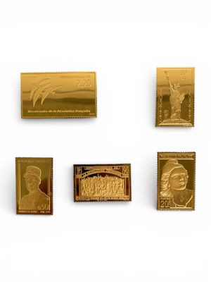 Lot de 5 médailles "Collection du Bicentenaire" en forme de … - Photo 1