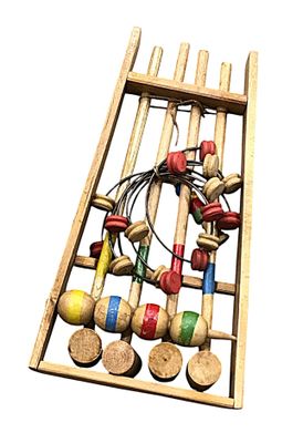 Petit JEU DE CROQUET, en bois hauteur : 31 cm. - Photo 1