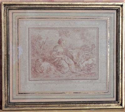 an image of a picture of a man and a woman in a landscape