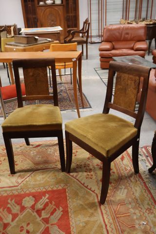 Paire de chaises Directoire reposant sur quatre pieds sabre et ga...