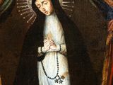 an image of a painting of a woman holding a rosary