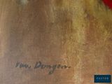 a picture of a painting of a dog with a name written on it