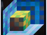 une image représentant un tableau représentant un cube dans une pièce
