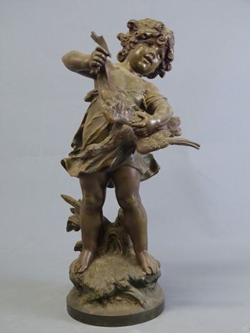 Auguste MOREAU (D’après). « L’ enfant au canard ». Sujet en régul...