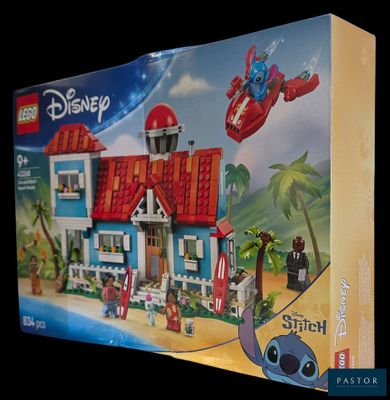 Le coffret « Disney's Beach House » contenant la maison de plage, avec les instructions de montage