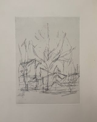 an image of a drawing of a tree in a field of grass