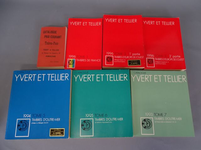 PHILATELIE - YVERT & TELLIER – Lot 7 catalogues des timbres. Cata...