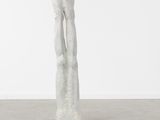 an image of a white sculpture on a wooden base in a room