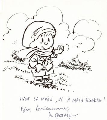 dessin de bande dessinée représentant une petite fille avec un bonnet et une écharpe