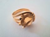 gold plated ring with citrine stone