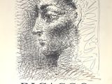 dessin représentant le profil d'un homme, sur lequel figure l'inscription « picassoo »