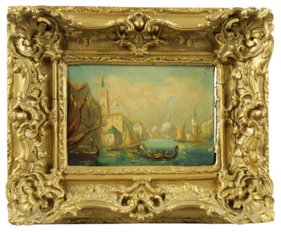 une image d'une photo d'un tableau représentant une ville au bord de l'eau