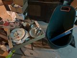 a table that has many items on it in the room