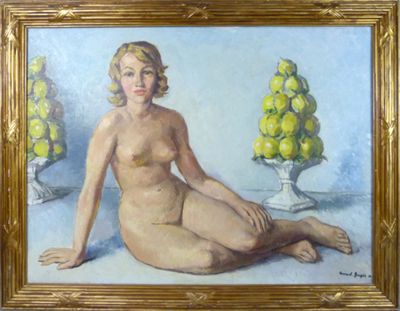 Marcel BERGÈS (1898-1975) - " Nu feminin aux coupes de citro…