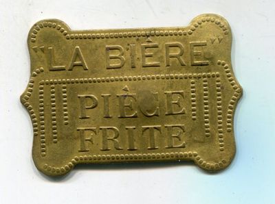 brass plate with the words la bieree and a dog bone on it