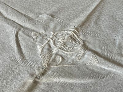a close up of a piece of cloth with a design on it