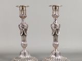 paire de chandeliers anciens en argent