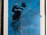 a picture of a man swinging a golf club on the wall