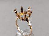 gold plated ring with citrine and diamonds