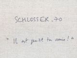 a piece of paper with writing on it that says schlosser 9