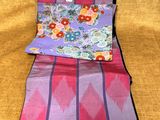 sari en coton tissé à la main, violet et rose, à motifs floraux