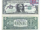 two bills of one dollar with a picture of a man on one dollar