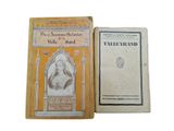 an old book with a picture of a woman on it and an old book with a picture of a woman on it