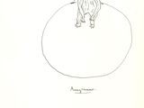an image of a drawing of a man sitting on top of a circle