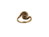 a close up of a gold ring with a spiral design on it