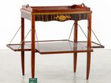 an image of a wooden table with a shelf on top of it