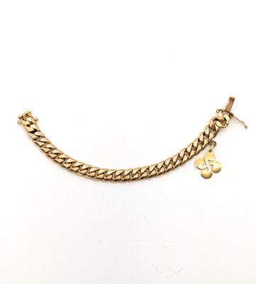 GOURMETTE en or (750) et sa breloque "croix basque" en or (750). - Photo 1