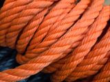 a close up of a rope on a piece of luggage