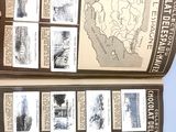 a lot of pictures on the pages of a book