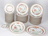many plates that are stacked on top of each other