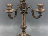 silver plated candelabra with pineapples and candlesticks