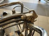 a close up view of a bicycle handlebars and a handlebar