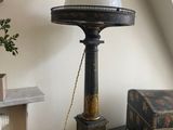 a lamp that is sitting on top of a table