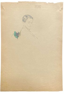 un vieux dessin représentant un homme tenant une fleur à la main