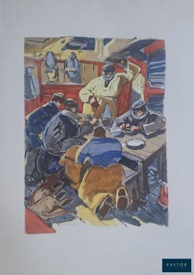 une photo d'un tableau représentant un homme et son chien