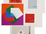 an image of a bunch of different colored squares on a white surface
