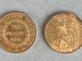 two gold coins, one of which is a woman and one of which is a man