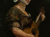 an image of a painting of a woman playing a guitar