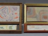 two framed pictures of a painting and a picture of a painting