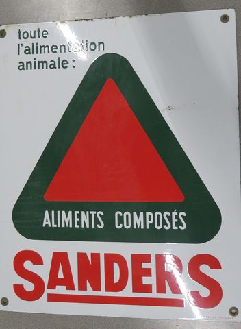 Plaque émaillée « SANDERS : Toute l'alimentation animale - Alimen