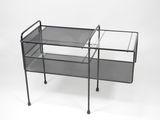 an image of a metal and glass side table