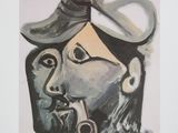 an image of a painting of a man with a pipe in his mouth